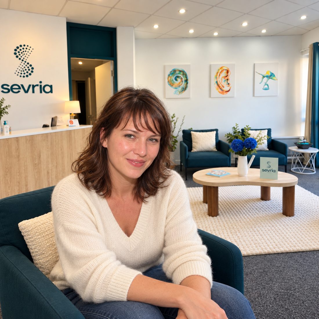 Mireille, dans l'espace d'accueil du centre Sevria à Laval